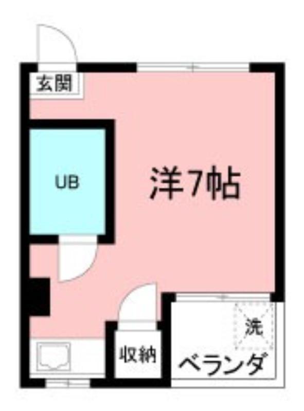 学園西町ハイツ(ワンルーム/2階)の間取り写真