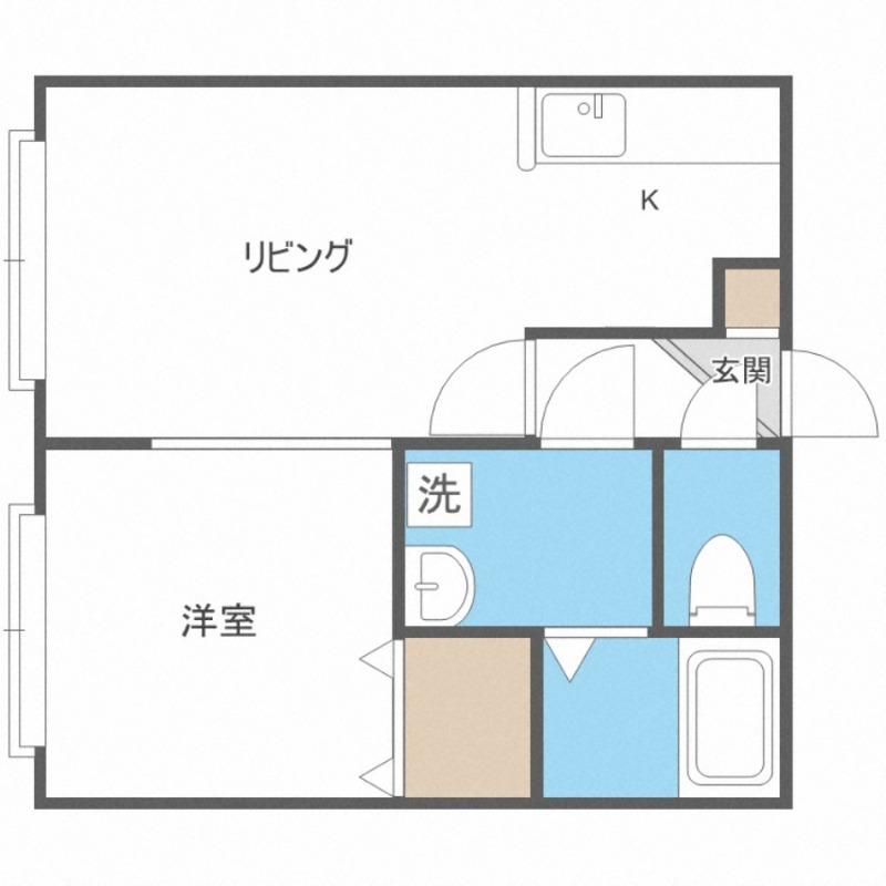 セレス2・6(1LDK/2階)の間取り写真