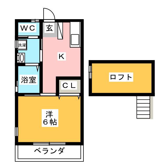 プレゾン中落合(1K/1階)の間取り写真