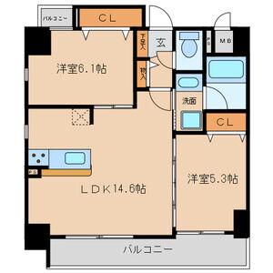 RESIDENCE NAGOYA(2LDK/6階)の間取り写真
