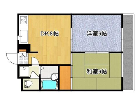 センチュリー竜王 204号(2DK/2階)の間取り写真