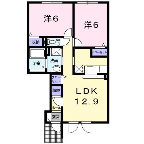 カーサ・ヴェルデ(2LDK/1階)の間取り写真