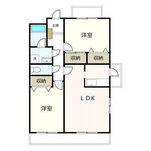 スーペリア松田I(2LDK/3階)の間取り写真