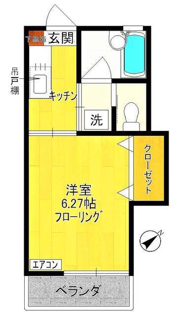 フルーツハウスV(1K/2階)の間取り写真
