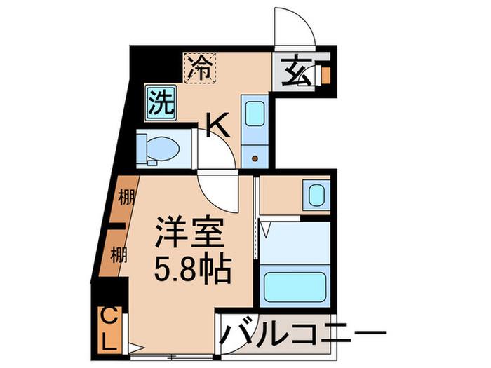 D COURT 金町駅前(1K/5階)の間取り写真