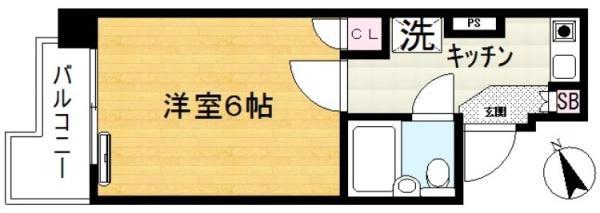 スカイコート川崎第6(1K/3階)の間取り写真
