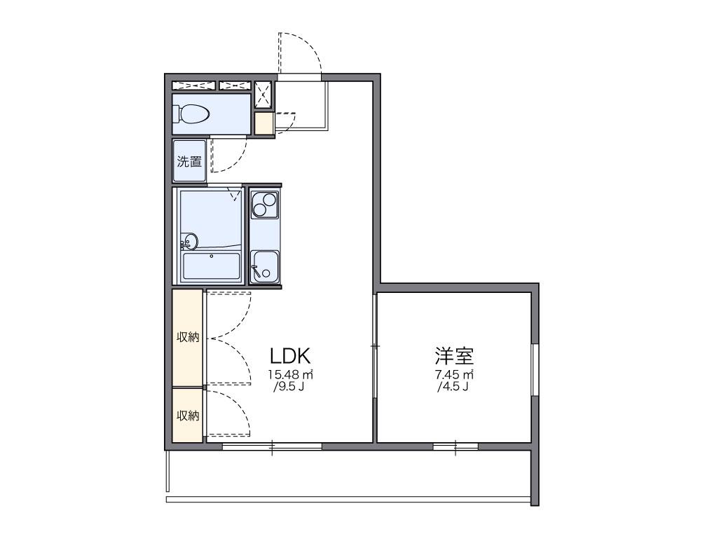レオパレスマイルストーン(1DK/2階)の間取り写真