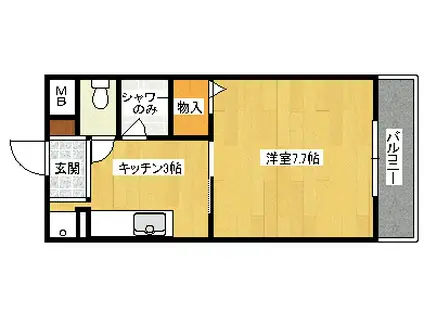 ルミエール箕面(1K/2階)の間取り写真