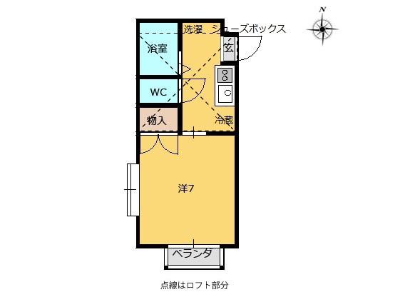 リバティあずま町(1K/1階)の間取り写真