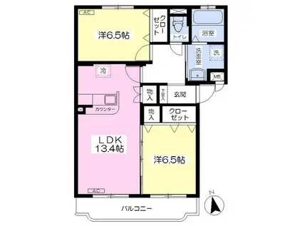 EXCEL COURT(2LDK/3階)の間取り写真