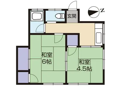 青木アパート(2K/2階)の間取り写真