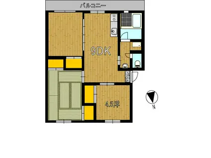 西山ハイツA(3DK/2階)の間取り写真