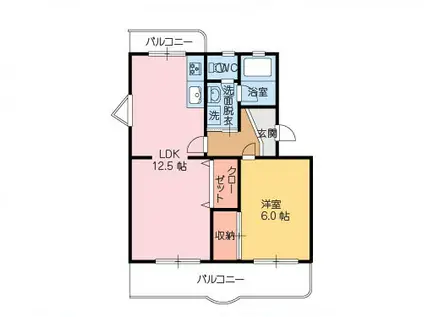 コーポエンドレス(1LDK/4階)の間取り写真