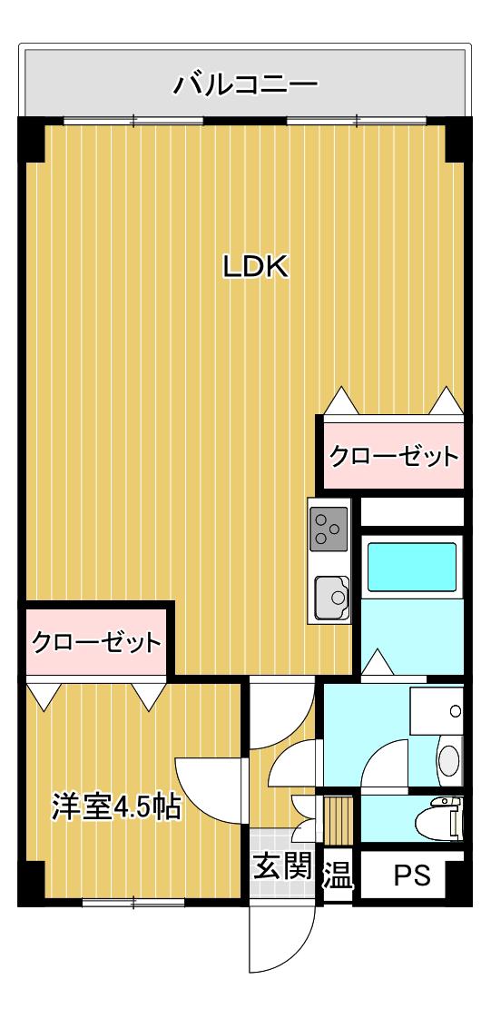 ALF-116(1LDK/4階)の間取り写真
