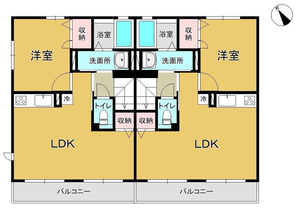 リッツハウス(1LDK/1階)の間取り写真