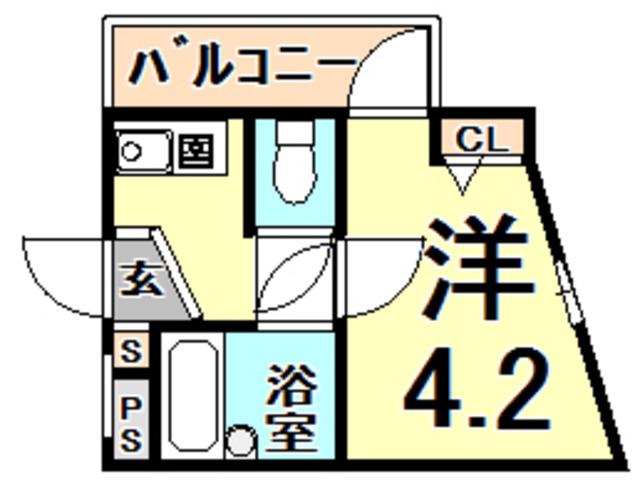 ステラハウス15(1K/1階)の間取り写真