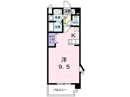 サニーヴェール(ワンルーム/4階)の間取り写真