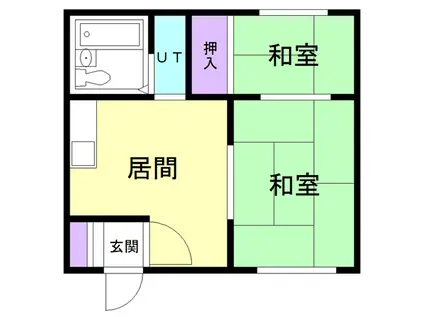 港北ハイツ(2DK/2階)の間取り写真