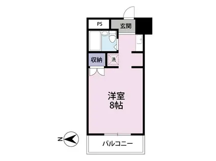 セゾン沼津(ワンルーム/3階)の間取り写真