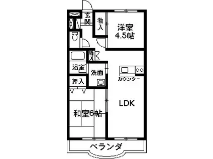 ロイヤルコート(2LDK/2階)の間取り写真