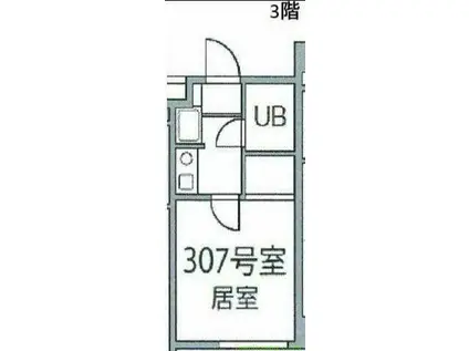 アーバンハイツ大岡山(1K/3階)の間取り写真