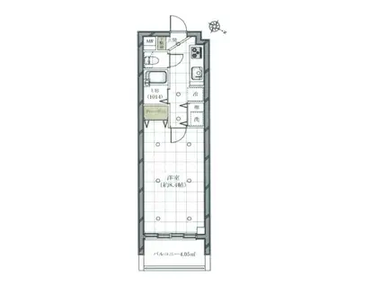 カーサ相生B棟(1K/2階)の間取り写真
