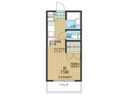 パレ・ユニヴェール(ワンルーム/3階)の間取り写真