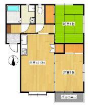 サンライズ三方原(2LDK/2階)の間取り写真