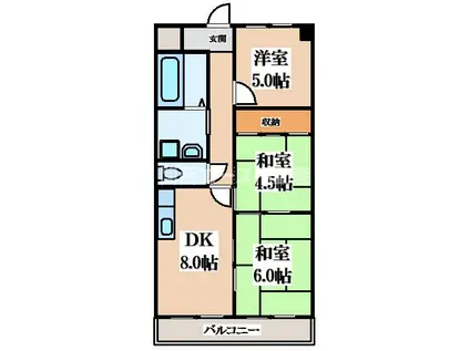 松岡マンション(3DK/1階)の間取り写真