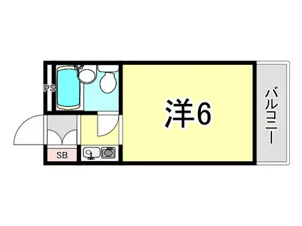 アニバ-サリ-40TH(ワンルーム/6階)の間取り写真