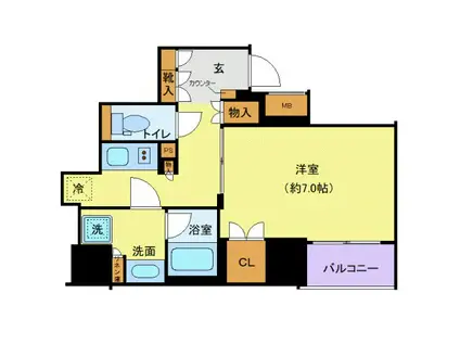ディアレイシャス西新宿(1K/7階)の間取り写真