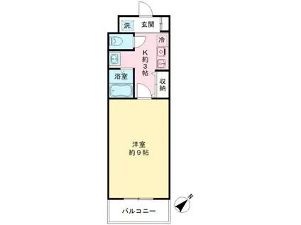 ROXY TAKAHATA 2411(1K/3階)の間取り写真