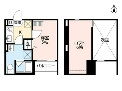 CASA R 西ノ京(1K/1階)の間取り写真