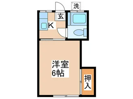 コーポ金子(1K/1階)の間取り写真
