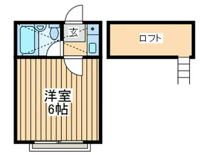 コンフォートヴィラ鶴間(1K/2階)の間取り写真
