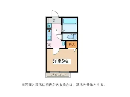 ミユキハウス(1K/2階)の間取り写真