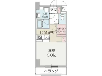 プライム三島プレイス(ワンルーム/4階)の間取り写真