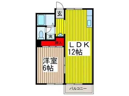 桜丘ローズマンション(1LDK/2階)の間取り写真