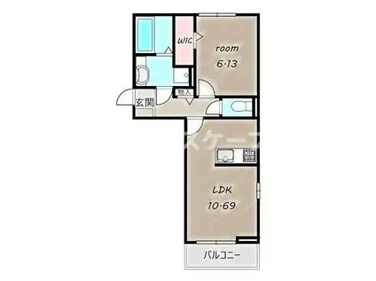 エクシブ前橋 A(1LDK/3階)の間取り写真
