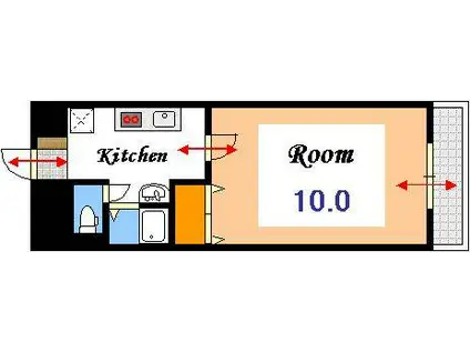 FサンビレッジIII(1K/3階)の間取り写真
