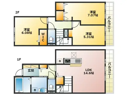 グラナーデ高井戸東(3LDK/1階)の間取り写真