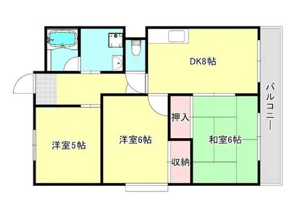 シティハイツ立花2(3DK/4階)の間取り写真