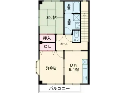 ハイステージソラル A棟(2DK/1階)の間取り写真