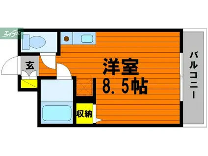 河合レジデンス(1K/1階)の間取り写真