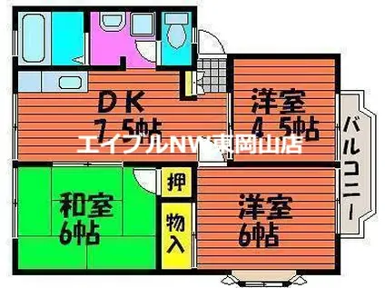 サンビレッジゆたかC(3DK/1階)の間取り写真