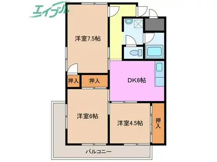 第三セントラルビル(3DK/5階)の間取り写真