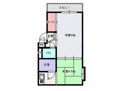 シャルムマメゾン(2K/3階)の間取り写真
