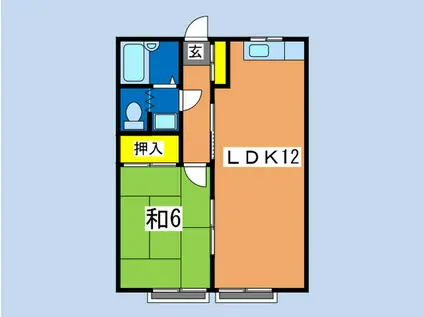 ヴェルジェ戸塚(1LDK/2階)の間取り写真