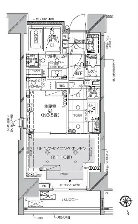 ピアース南麻布 9階階 間取り