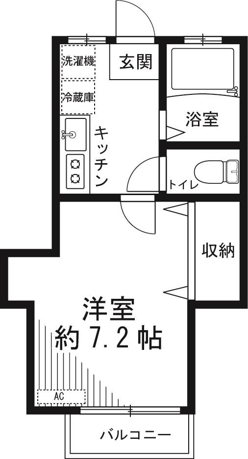 メゾン山口(1K/2階)の間取り写真